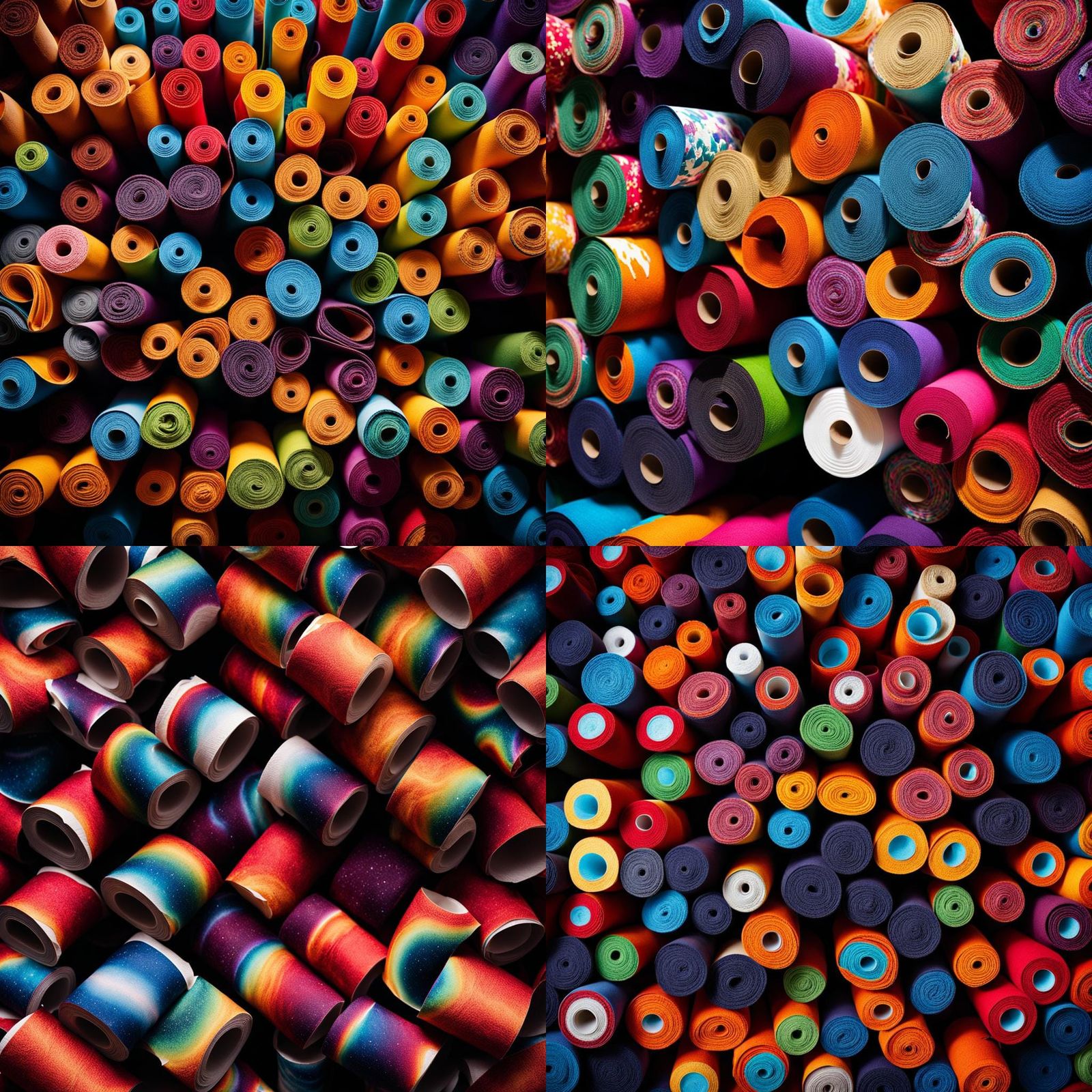 Toilet Paper Rolls in Colorful Galaxy with Astronaut