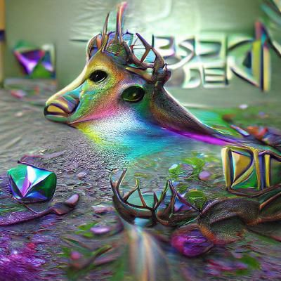 Iridescent Deer of Destiny in 3D