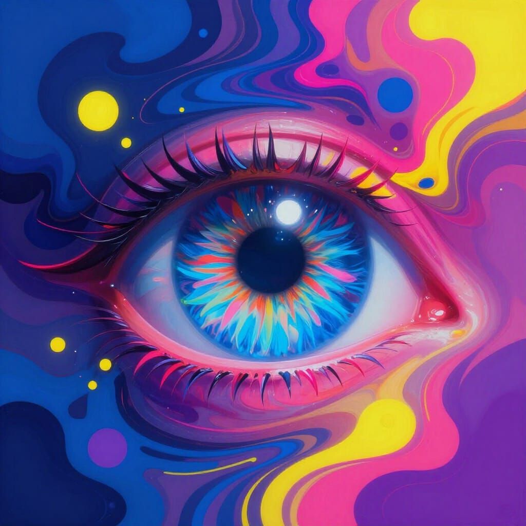 Abstract Eyeball Art with Vibrant Colors