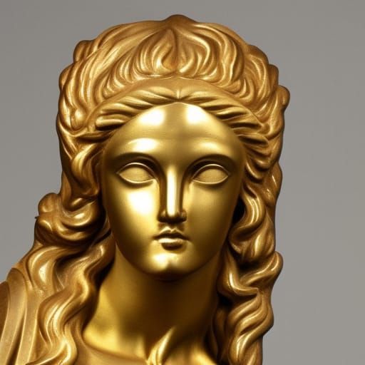 Golden Greek Statue Woman: A Classical Vision