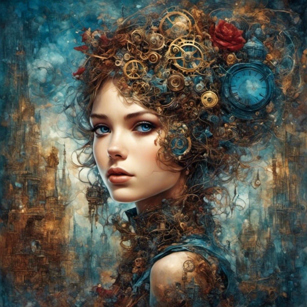 Steampunk Girl with Rich Color Palette