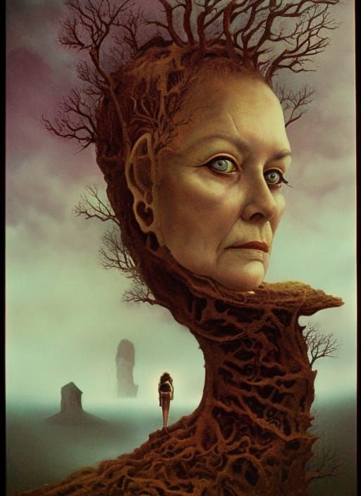 Surreal Portrait of Clarice in a Dead Forest
