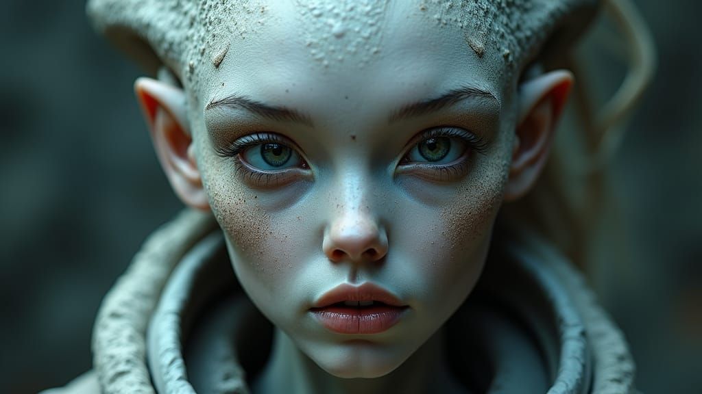 Alien Woman's Face Captured with High-Speed Camera