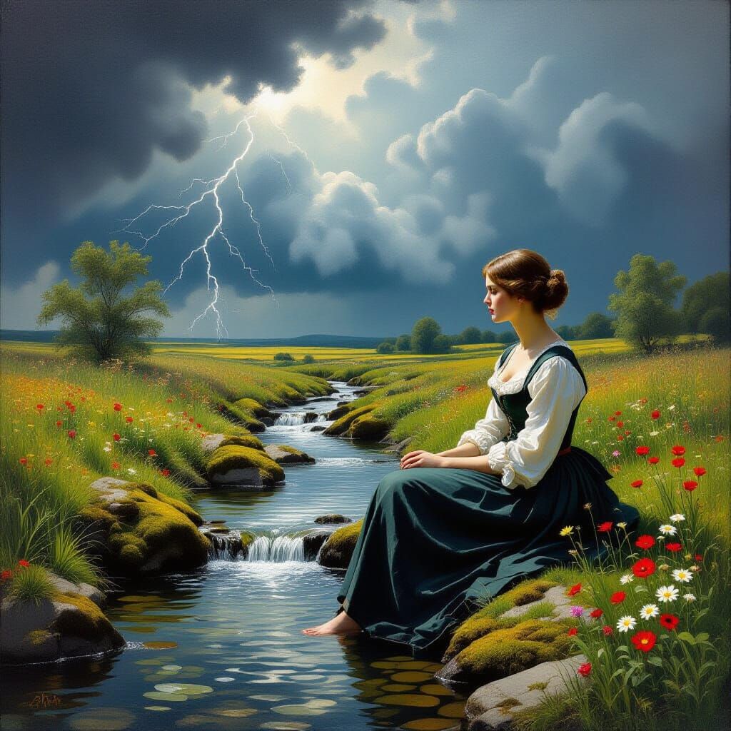 Serene Woman by Brook in Baroque Style