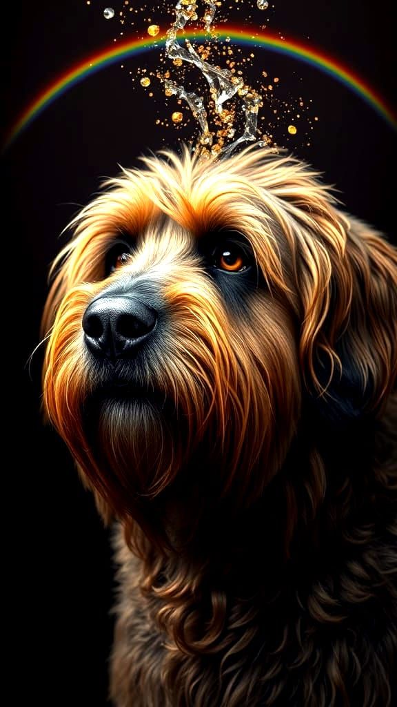 Briard Dog, with intricately detailed, textured fur 🐕