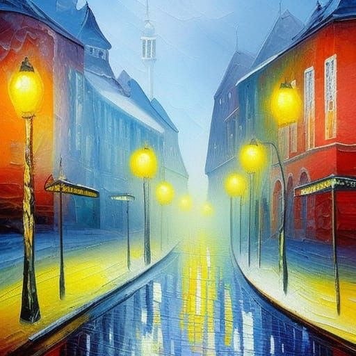Scandinavian misty town