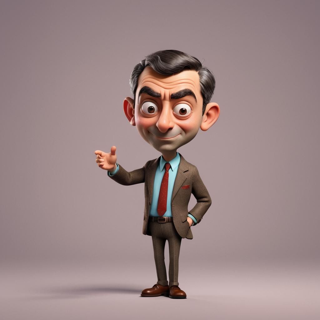 Mr. Bean as Pixar-Style 3D Digital Art