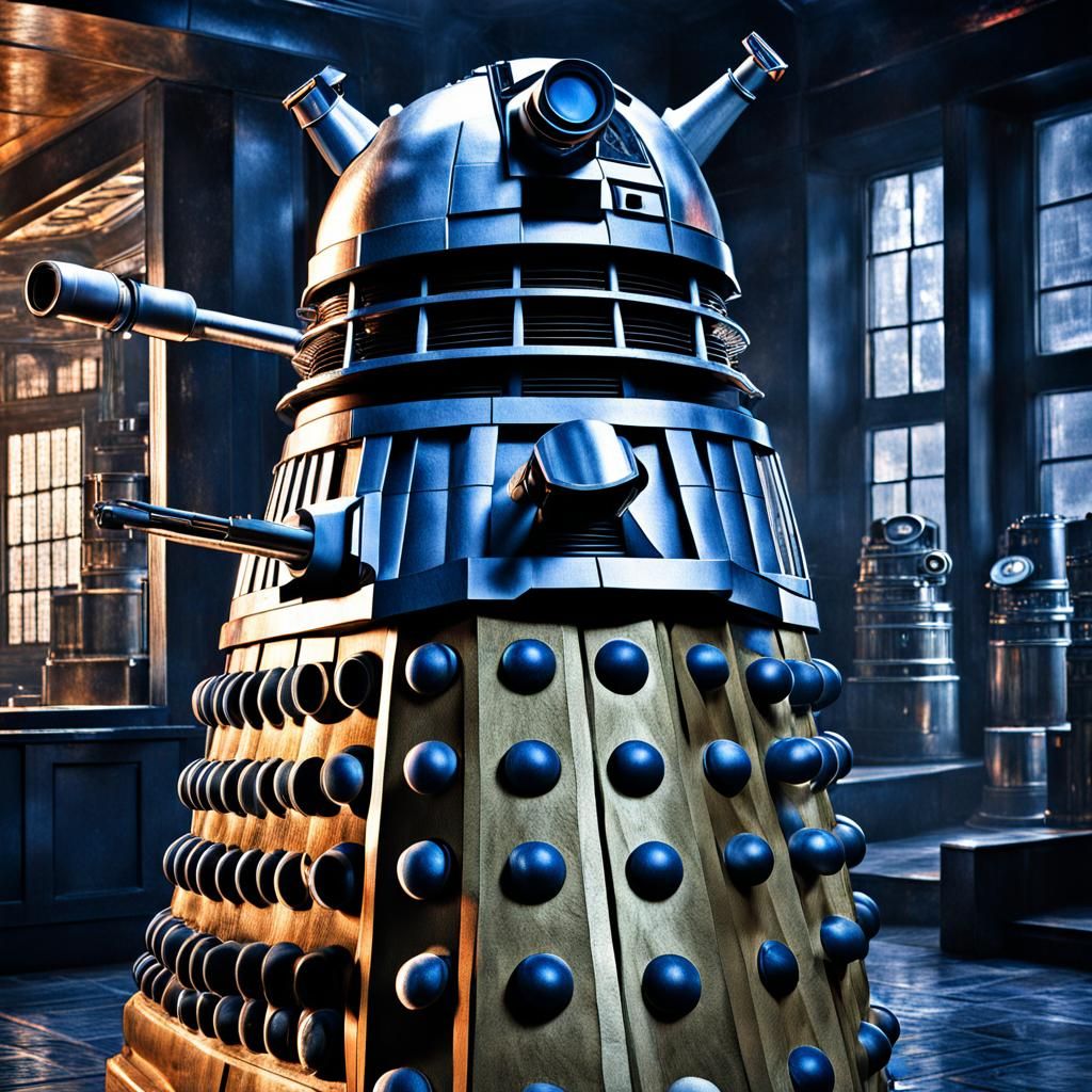 Hyperrealistic Dr. Who Dalek in Cinematic Lighting