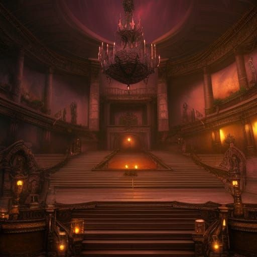 Epic Night Court Digital Matte Painting