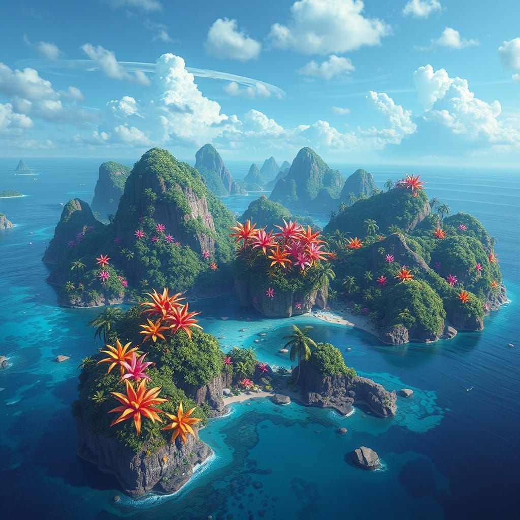 Mystical Tropical Paradise in Unreal Engine 5 Style