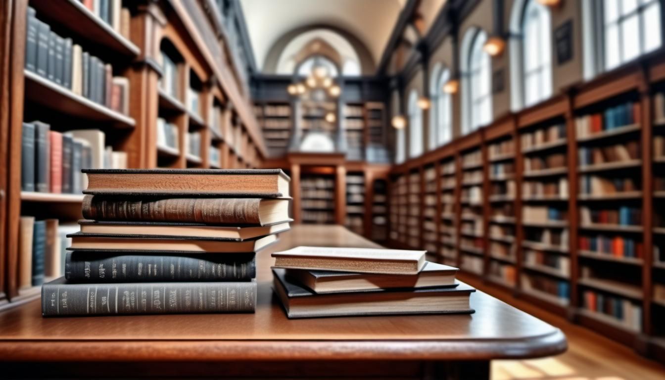 Hyperrealistic Library Scene in Digital Photography