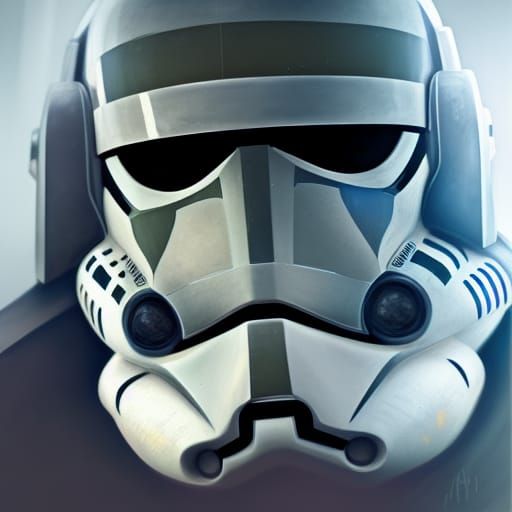 Clone Trooper Portrait in Detailed Concept Art Style