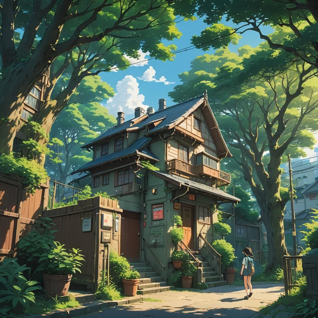 Anime Key Visual in Studio Ghibli Style