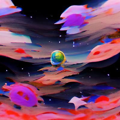 Planet Surrounded by Stars: A Cosmic Splash