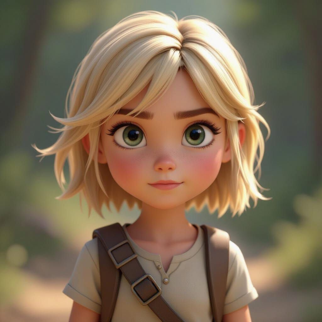 Brave 6-Year-Old Explorer in Dynamic 3D Style