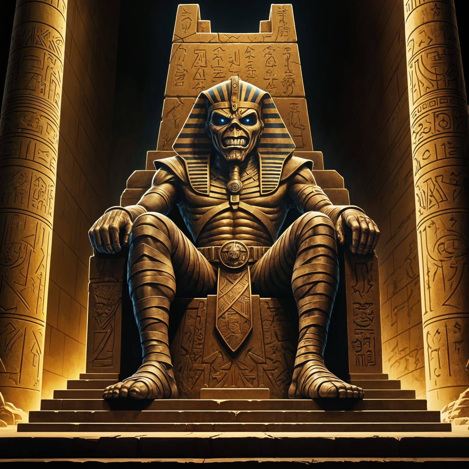 Iron Maiden's Eddie as Stone Mummy Pharaoh