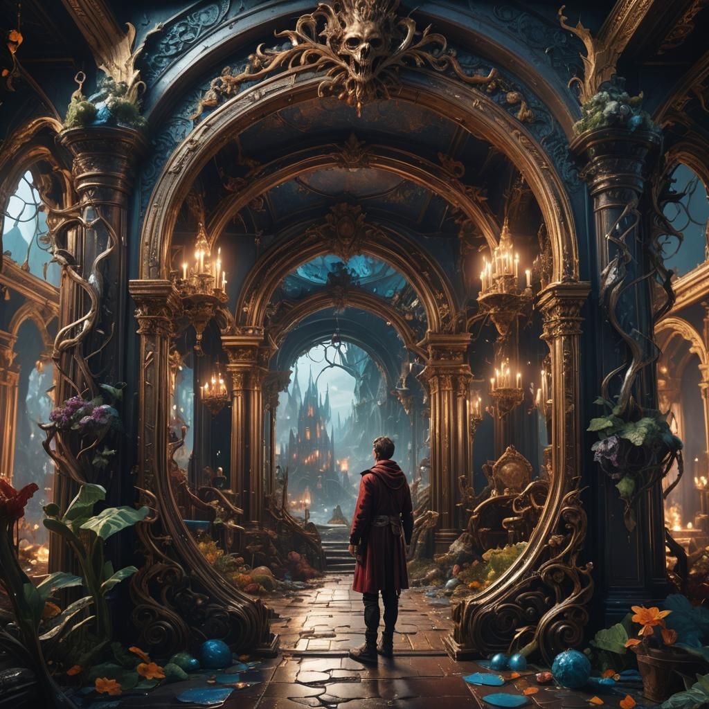 Surreal Mirror Nightmare in Detailed Matte Painting
