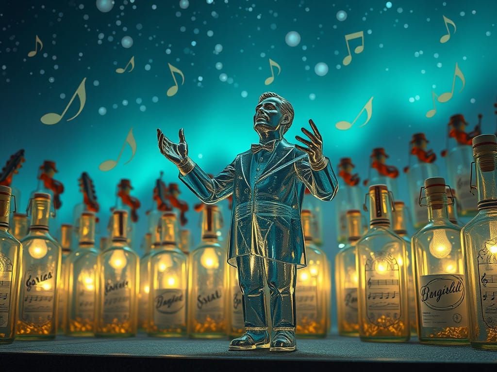 Surreal Glass Orchestra Mastery in Hyperrealism