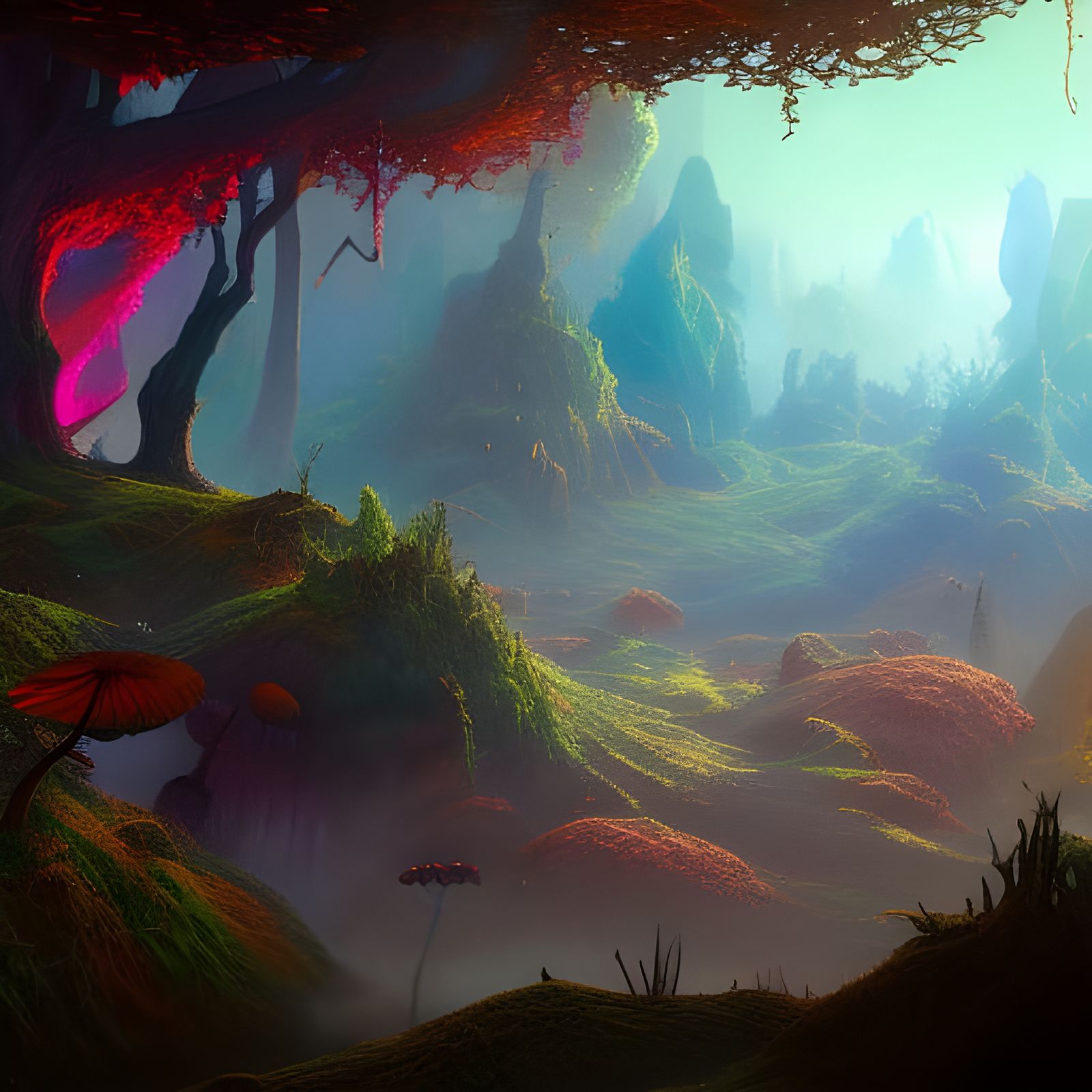Luminous Mycelium: A Fantasy Concept Art