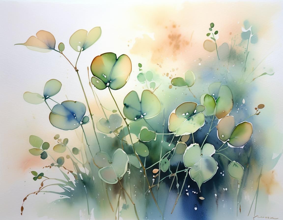 Soft Focus Botanical in Pastel Watercolors