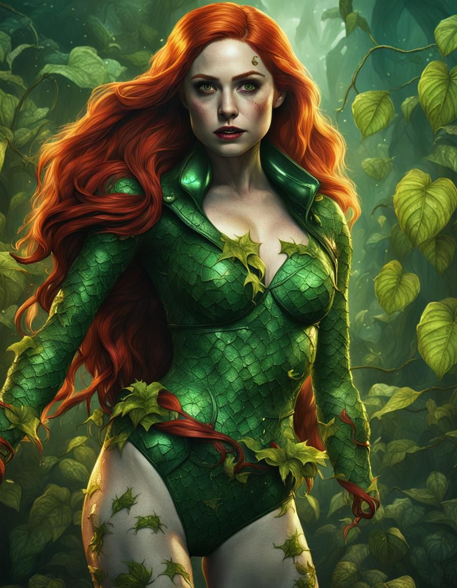 Poison Ivy Cosplay: Digital Art in 8K