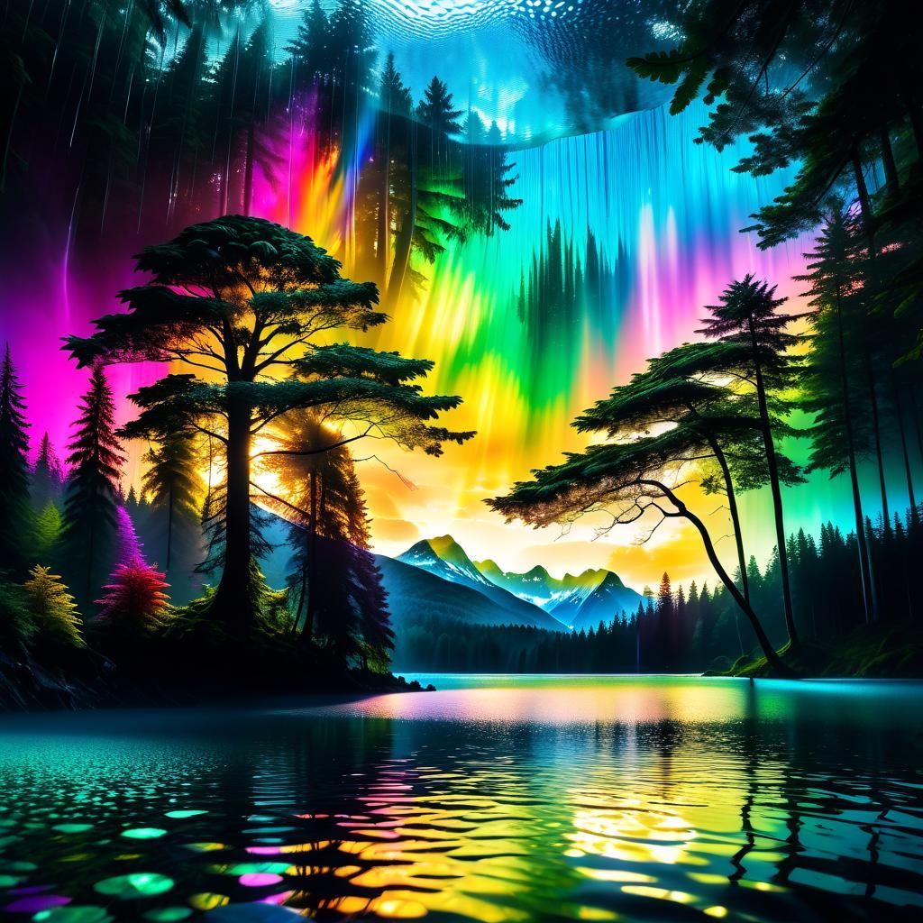 Majestic Loch Ness in Hyperrealistic Rainforest