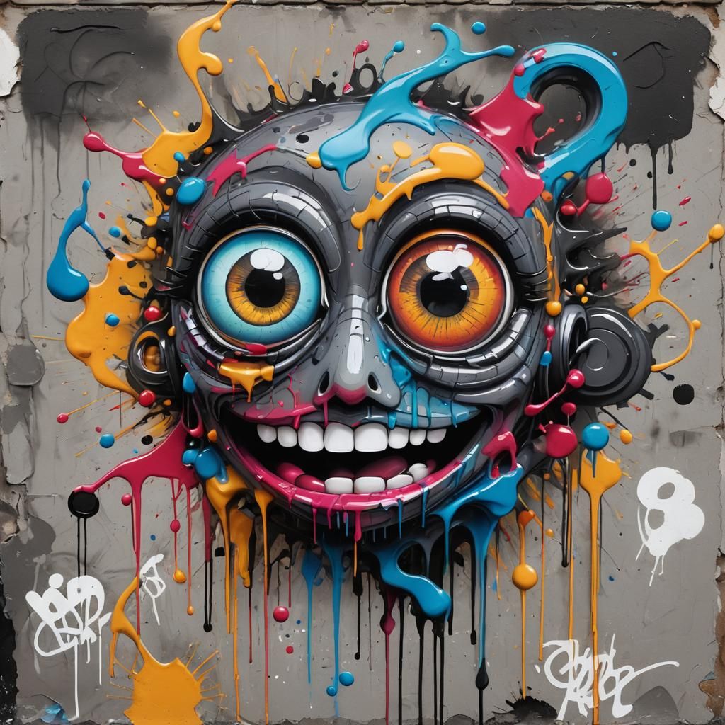 Colorful Graffiti Art Singing Note