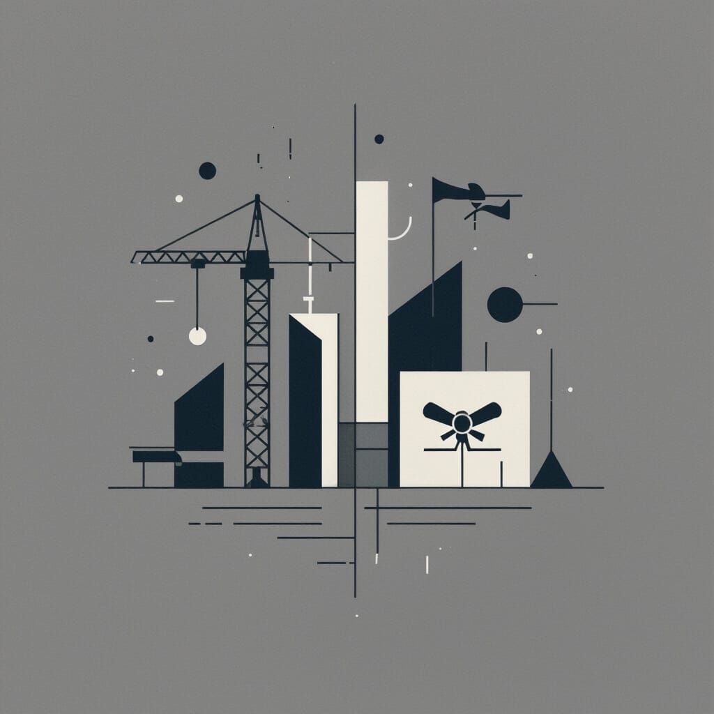 Minimalist Logo with Construction Elements in Modern Style