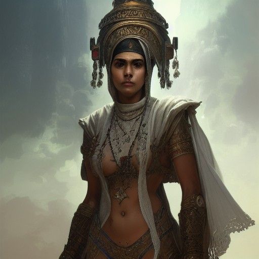 South Asian Warrior Nun in Mechanized Armor