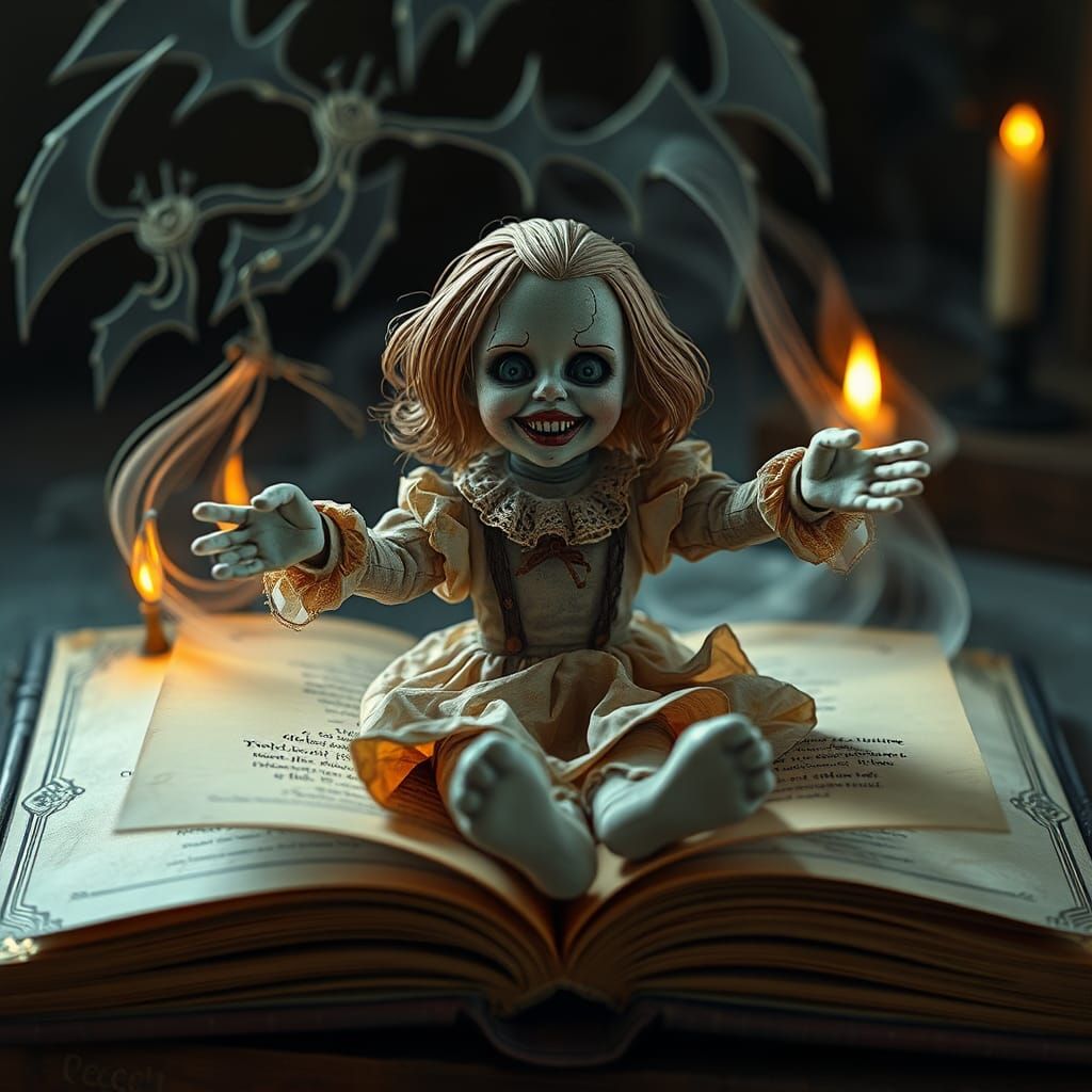 Vintage Pop-Up Book Releases Cursed Porcelain Doll
