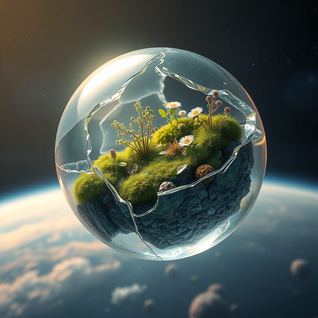 Surreal Glass Earth Unveils Vibrant Inner World