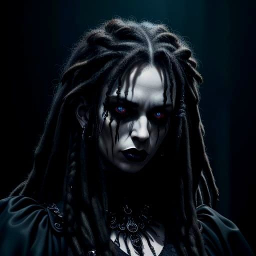 Gothic Portrait of Crying Woman in Nightclub