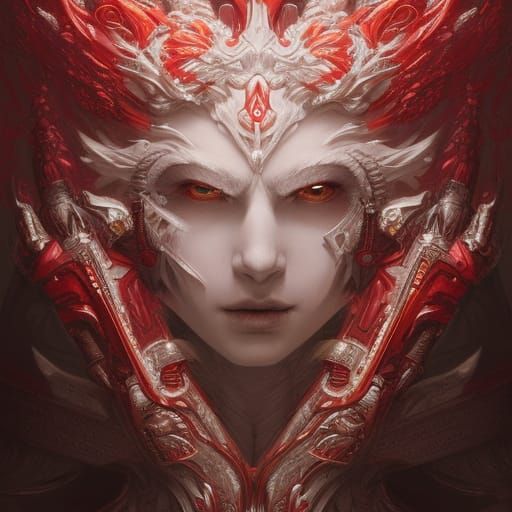 Fantasy Warrior in Intricate Armor, Digital Illustration