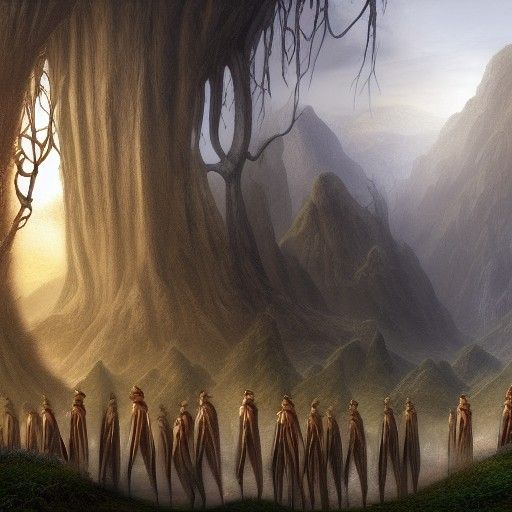 Detailed Matte Painting of Elves