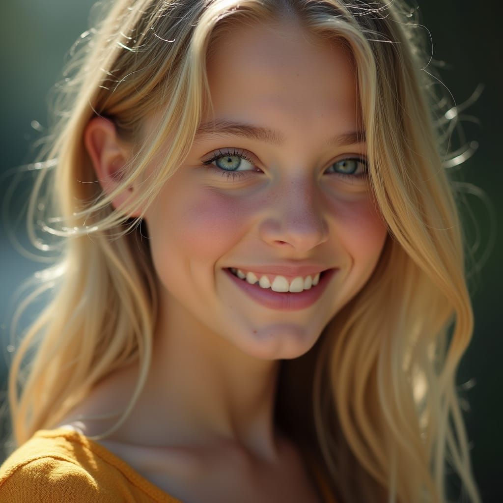 Blond Girl Portrait in Ultra-Photorealistic Style