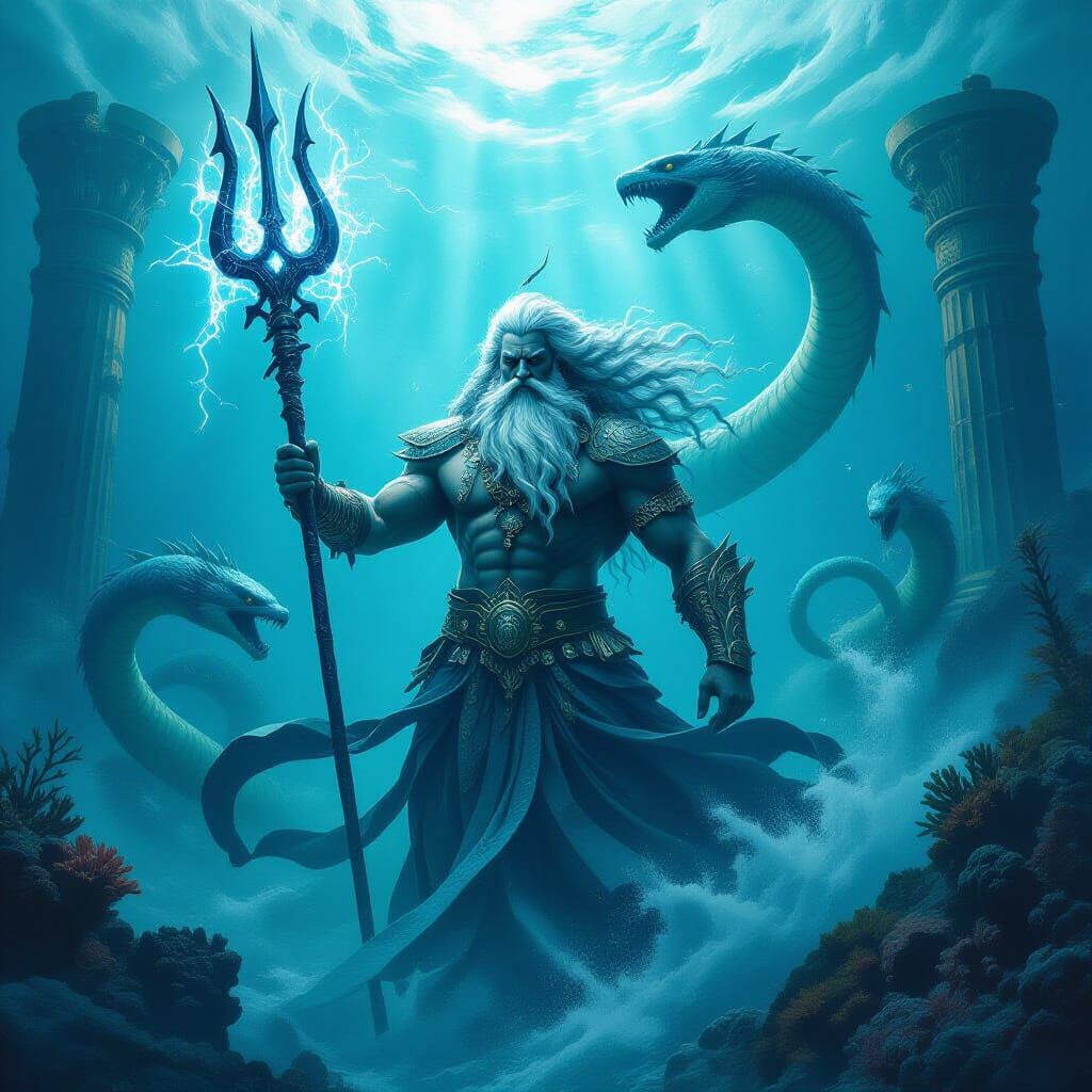 Maelstrom Marid Warlord with Sapphire Trident