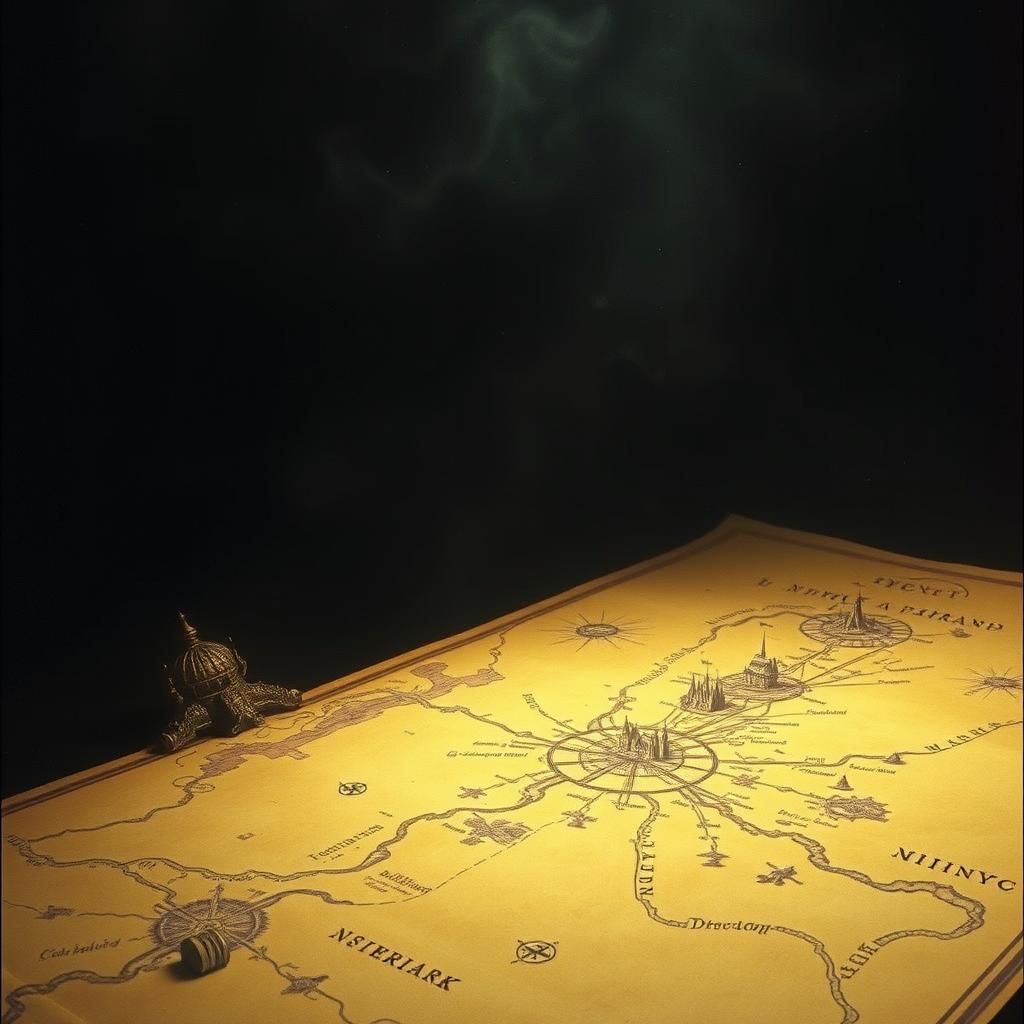 Mystical Fantasy Realm Map on Parchment