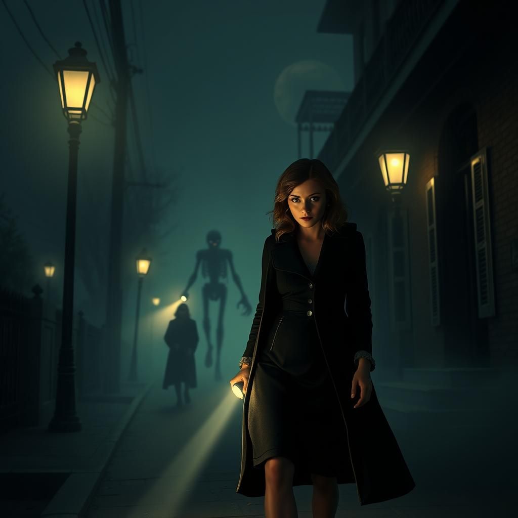 Eerie New Orleans Street Scene in Dramatic Lighting