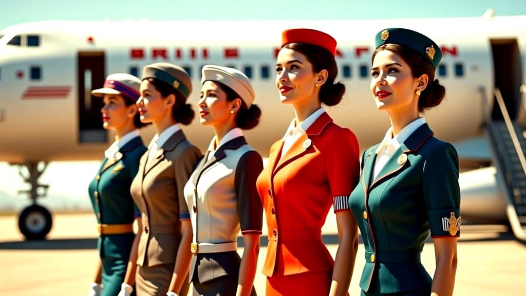 Featuring all four female flight attendants...
