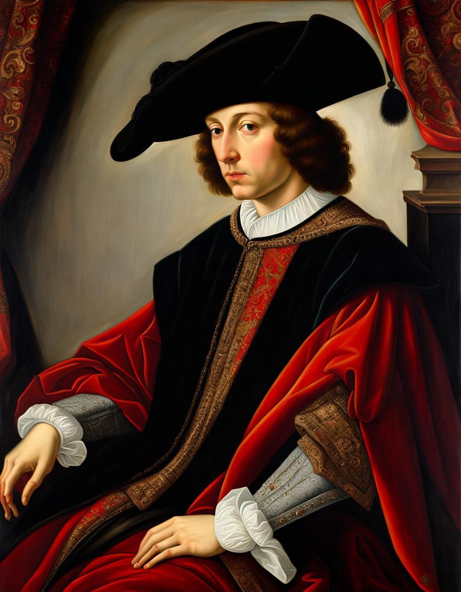 Renaissance Portrait of a Prince in Black Hat