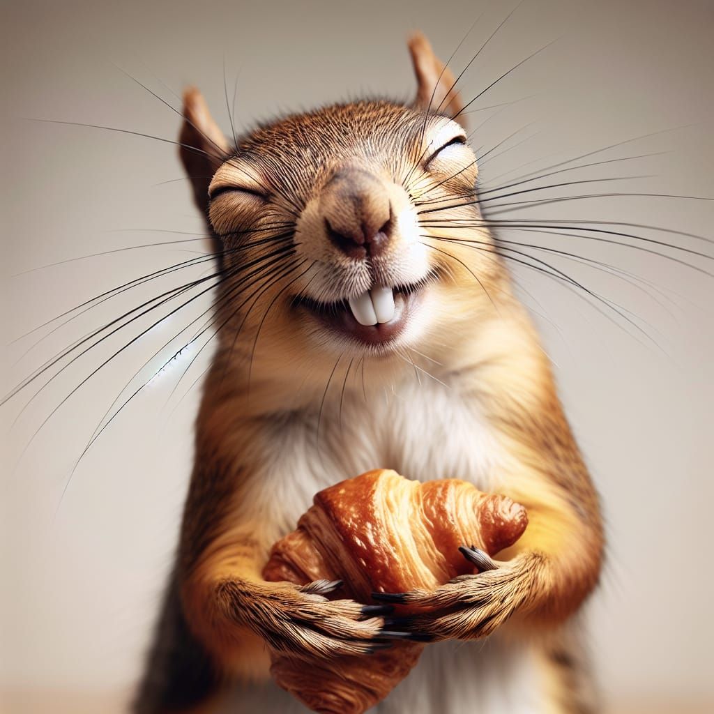 Dissatisfied Squirrel Rolls Eyes and Grins