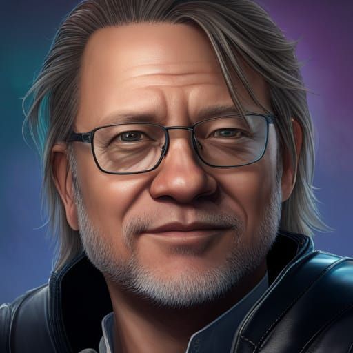 Jensen Huang Portrait in Dynamic Lighting Style