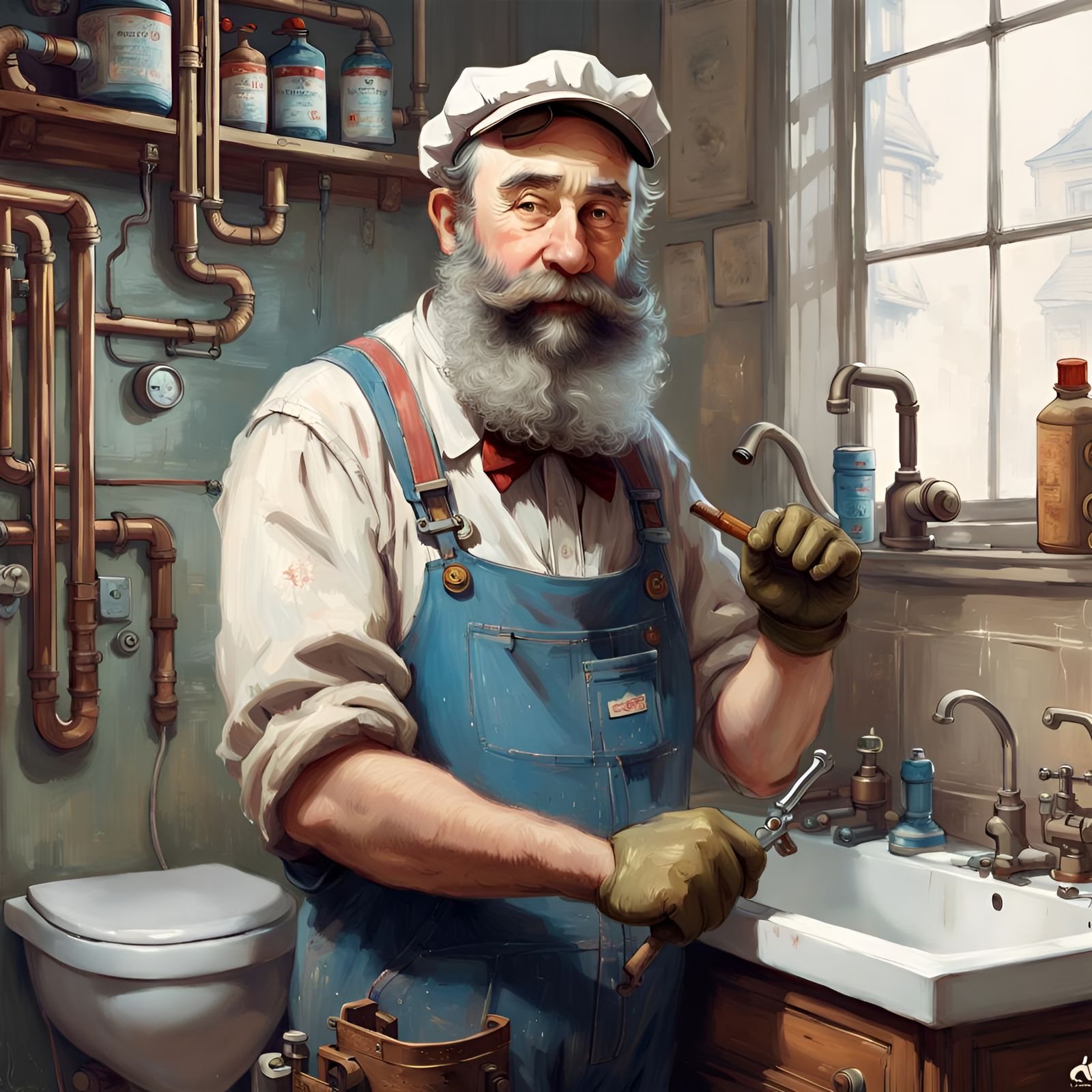 Monet as a Plumber: Digital Portrait