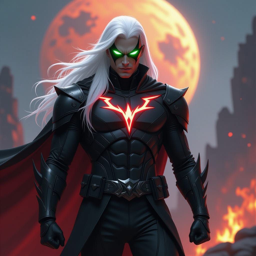 Evil Villain Rises Above Burning Planet