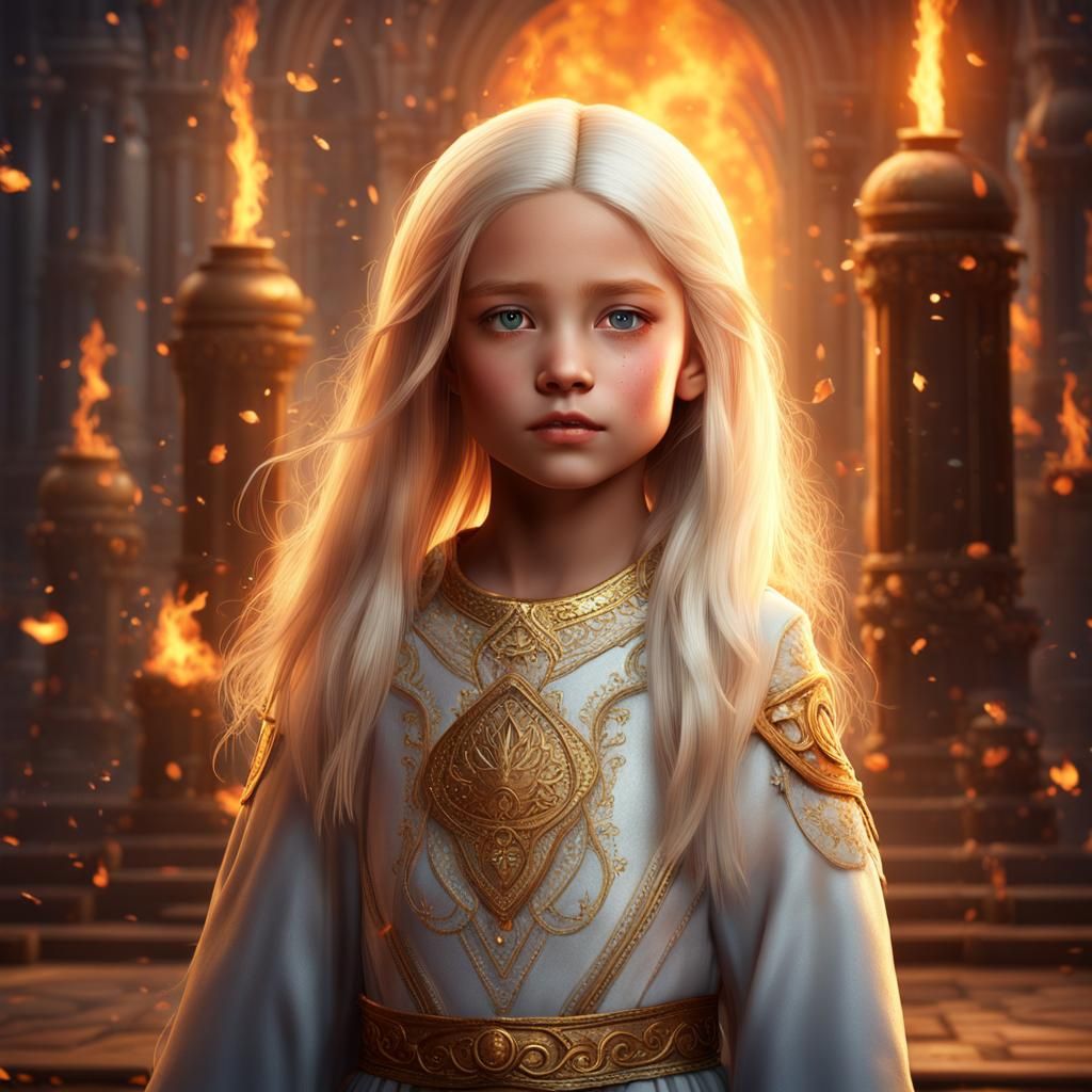 Fiery Princess in Detailed Fantasy Art