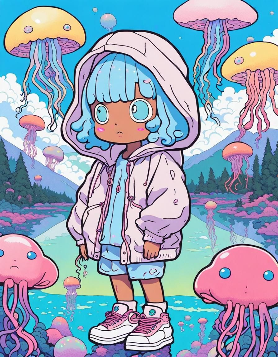 Whimsical Portrait in Modern Surrealist Style