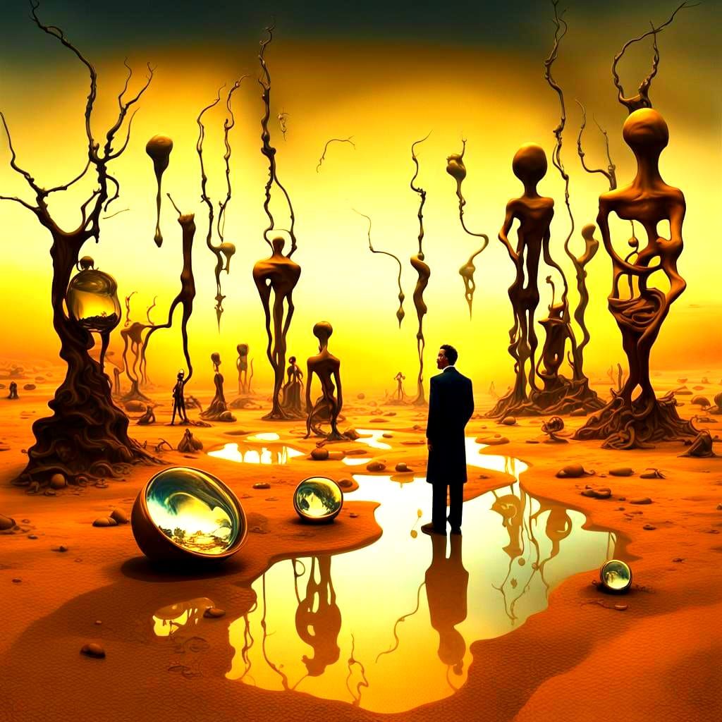 Surreal Landscape in Salvador Dali Style