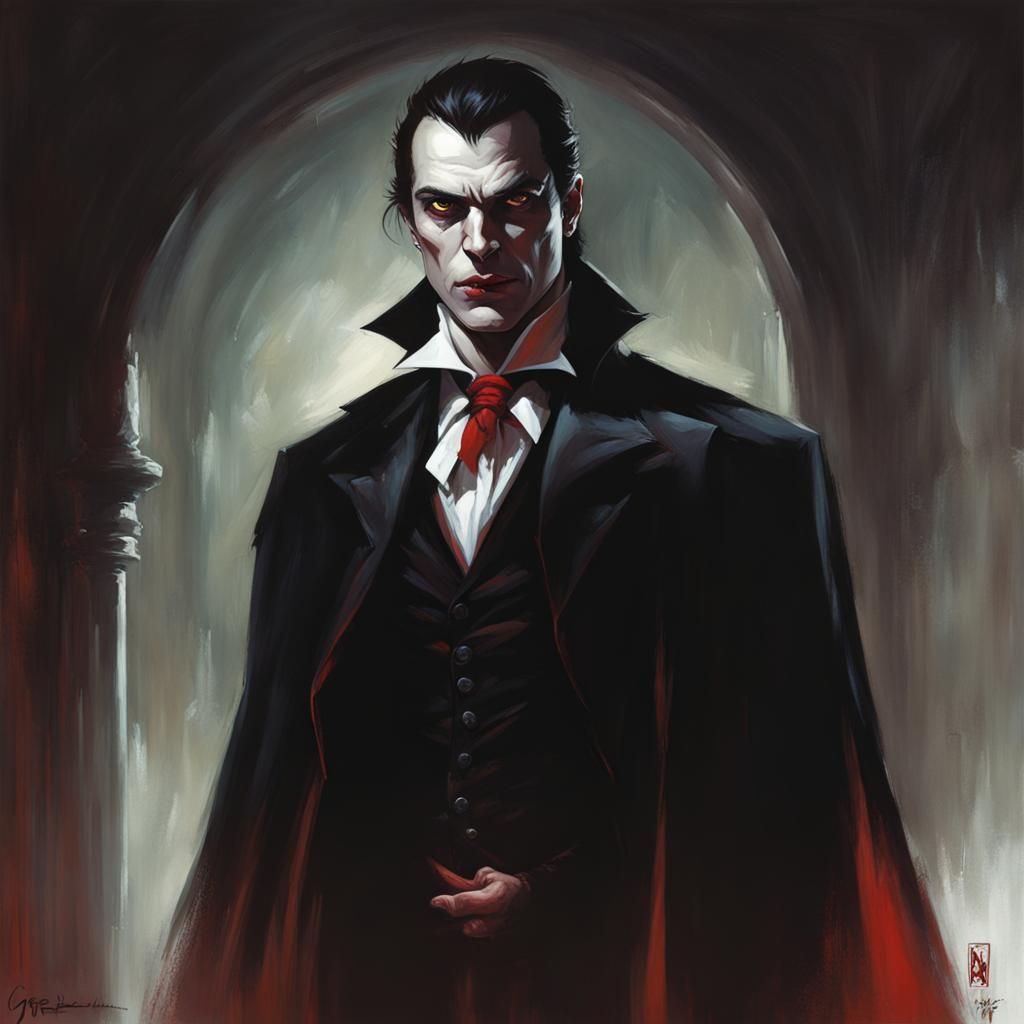 Sinister Vampire in Dark Fantasy Style