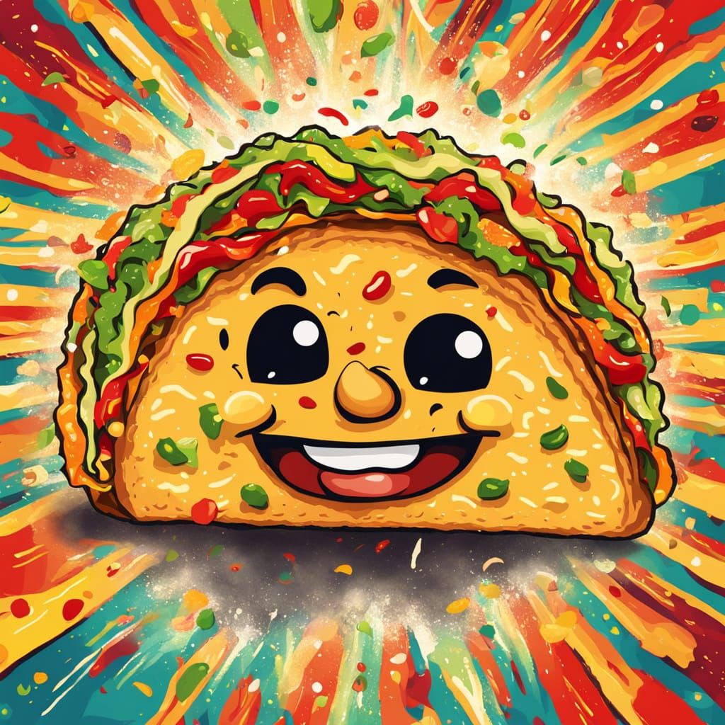 Donald Trump as Taco in Mexican Folk Art Style