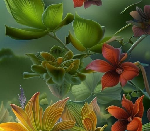 Victorian Watercolor Box of Frogs with Flowers